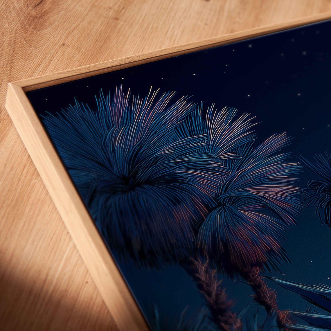 Agave Desert Under A Starry Night Sky Panoramic Moonlight Poster - Image 2