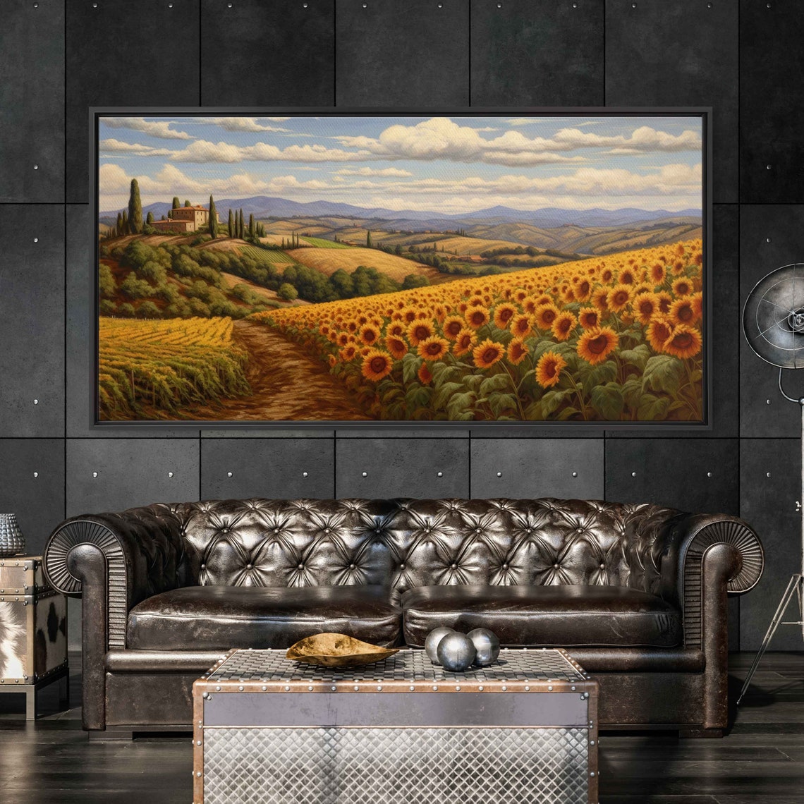 Tuscany Sunflower Fields Hillside Villa Cypress Trees Travel Poster - Image 2