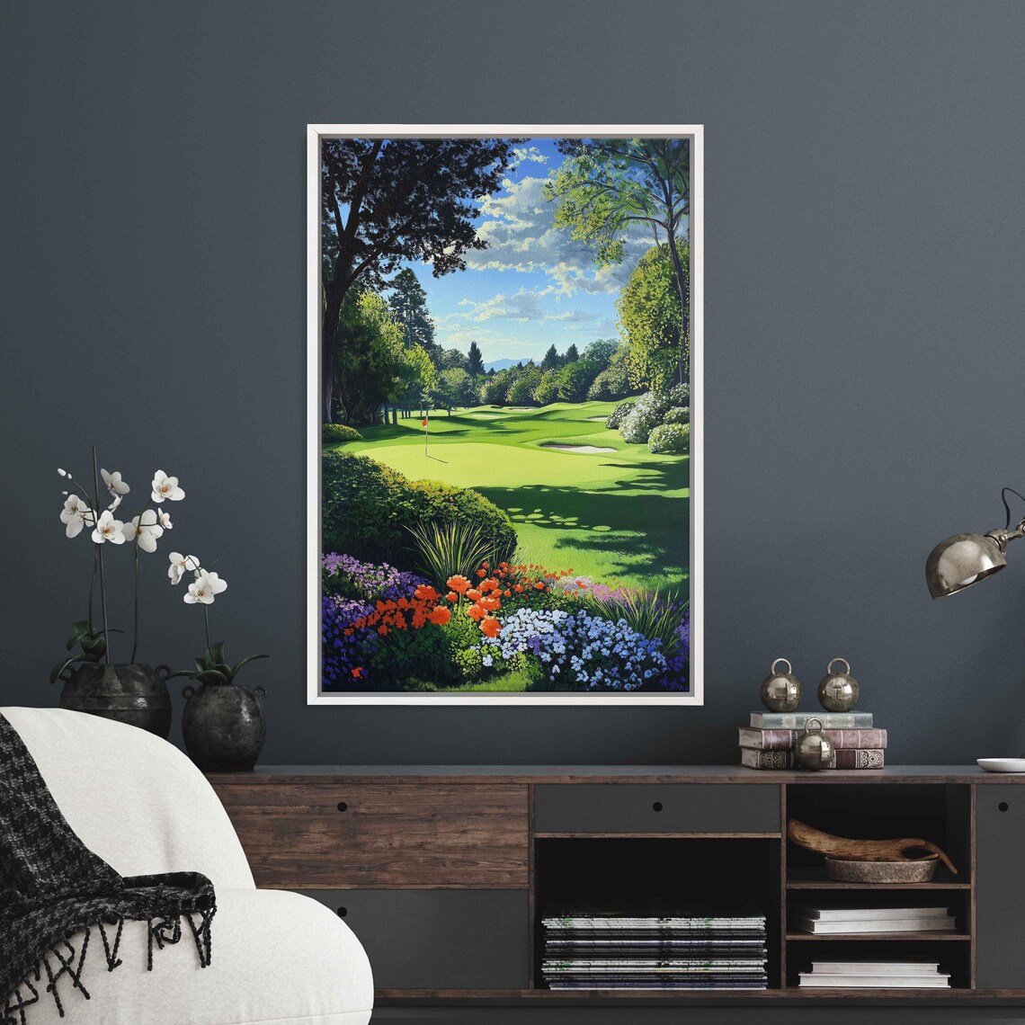 Idyllic Summer Afternoon Golf Course, Serene Landscape