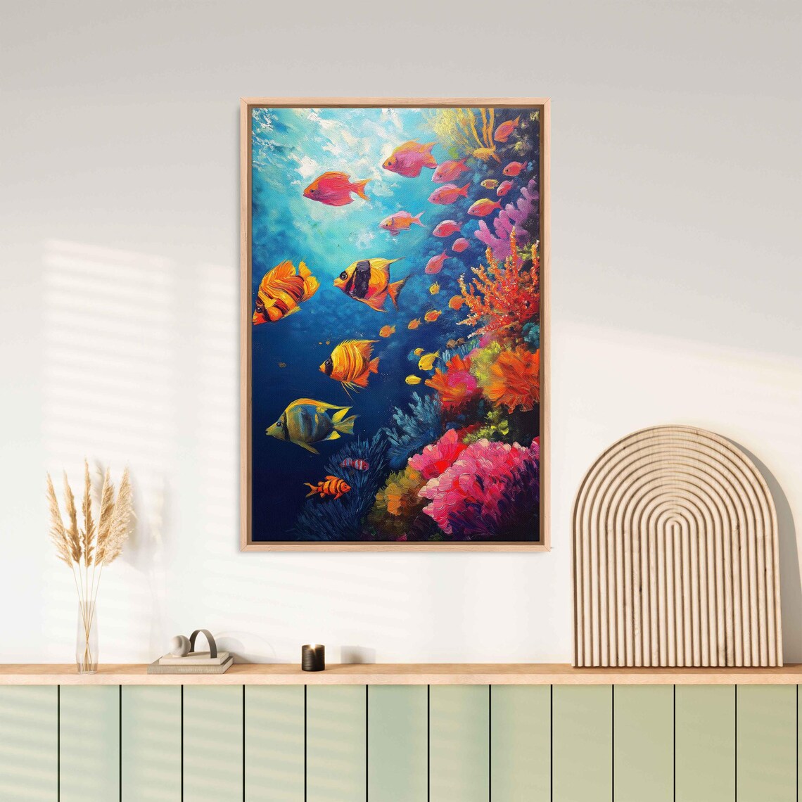 Coral Reef Underwater Scene Wall Art Print Colorful Fish Vibrant Coral Ocean Life - Image 3