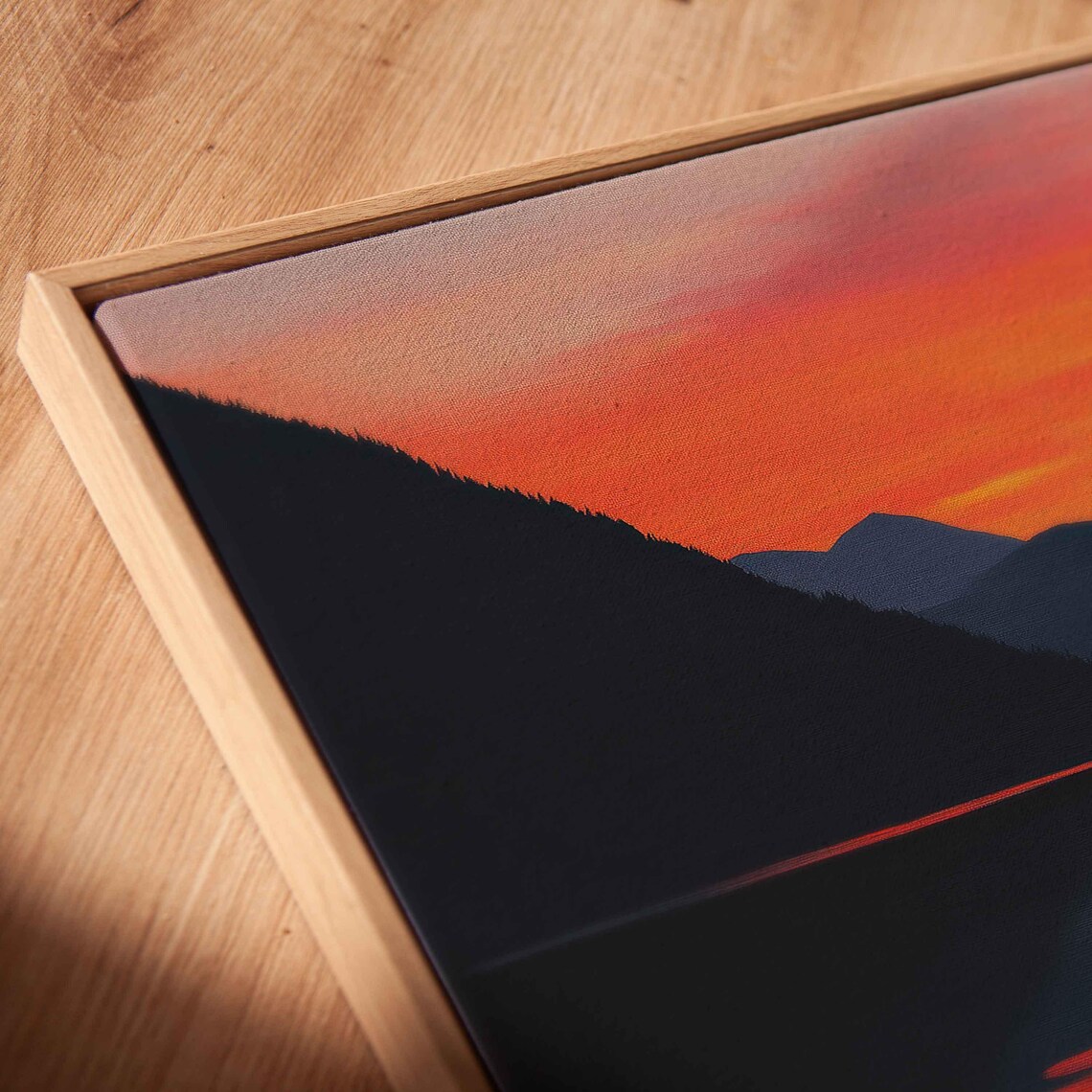 Serene Sunset Over Lake, Tranquil Reflection - Image 2