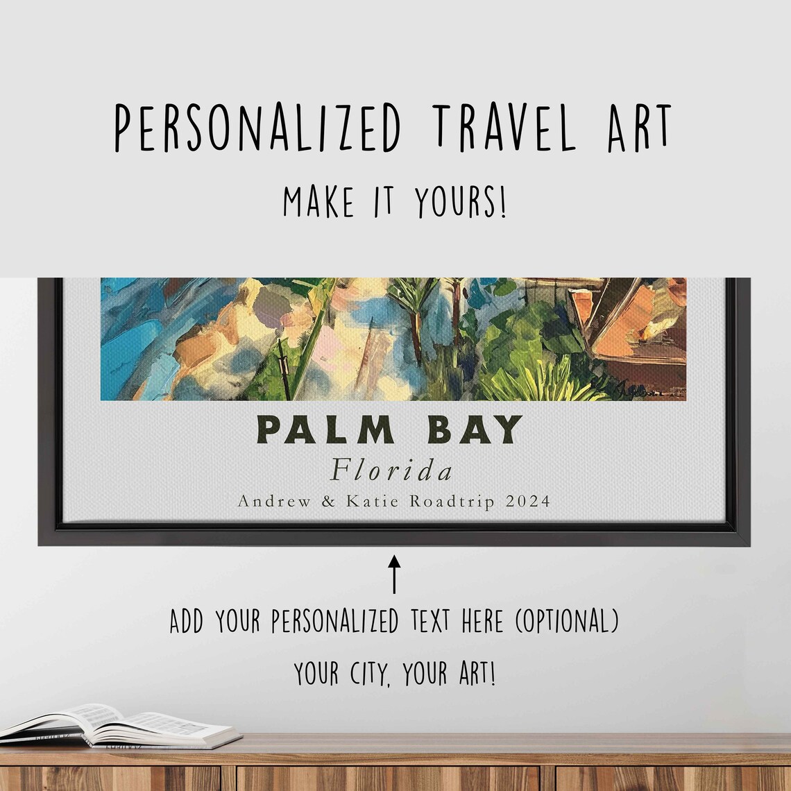 Palm Bay Florida Ocean Beach Aerial Shoreline Coastline Travel Poster - Image 4