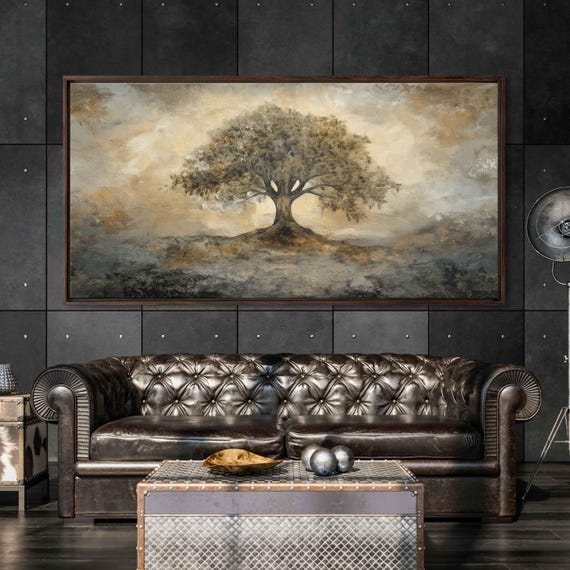 Tree of Life Vintage Botanical Art Print, Earth-Toned Pastels