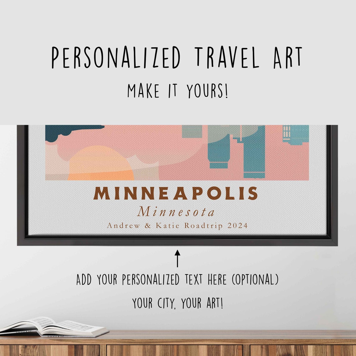 Minneapolis Minnesota Bridge Skyline Reflection Pink Sunset Poster - Image 4