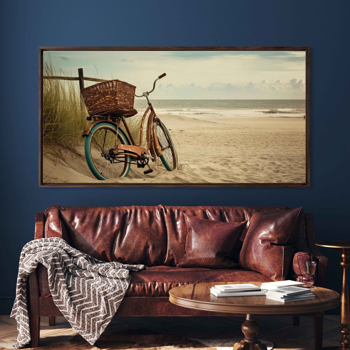 Vintage Bicycle Resting in Sand, Beach Art Print - Image 3
