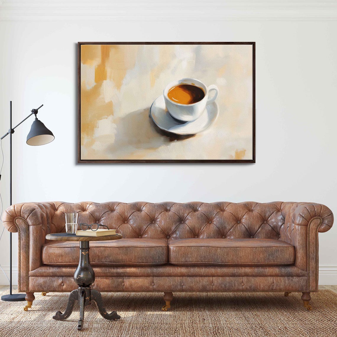 Hot Cup Of Coffee Wall Art Print Warm Colors Gift For Her Ready To Hang - Image 3