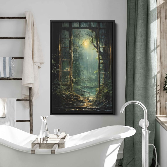 Rainforest Walkway Art Print, Rainy Forest Path