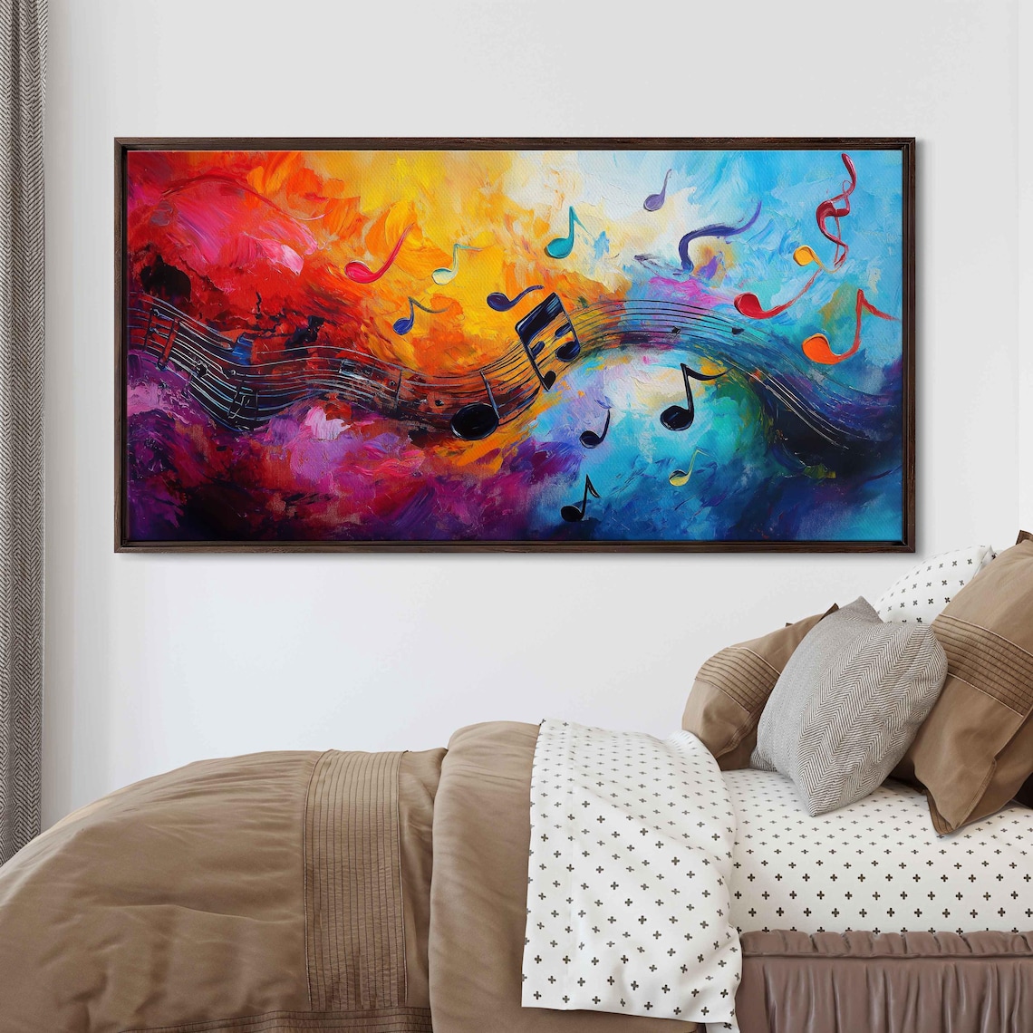 Musical Notes Dancing Abstract Acrylic Painting
