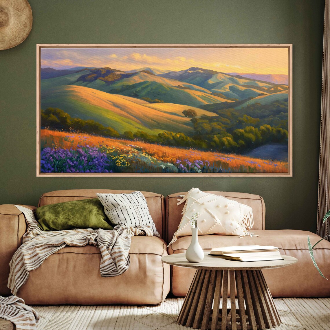 Rolling Hills Landscaping Art Print, Modern Landscape