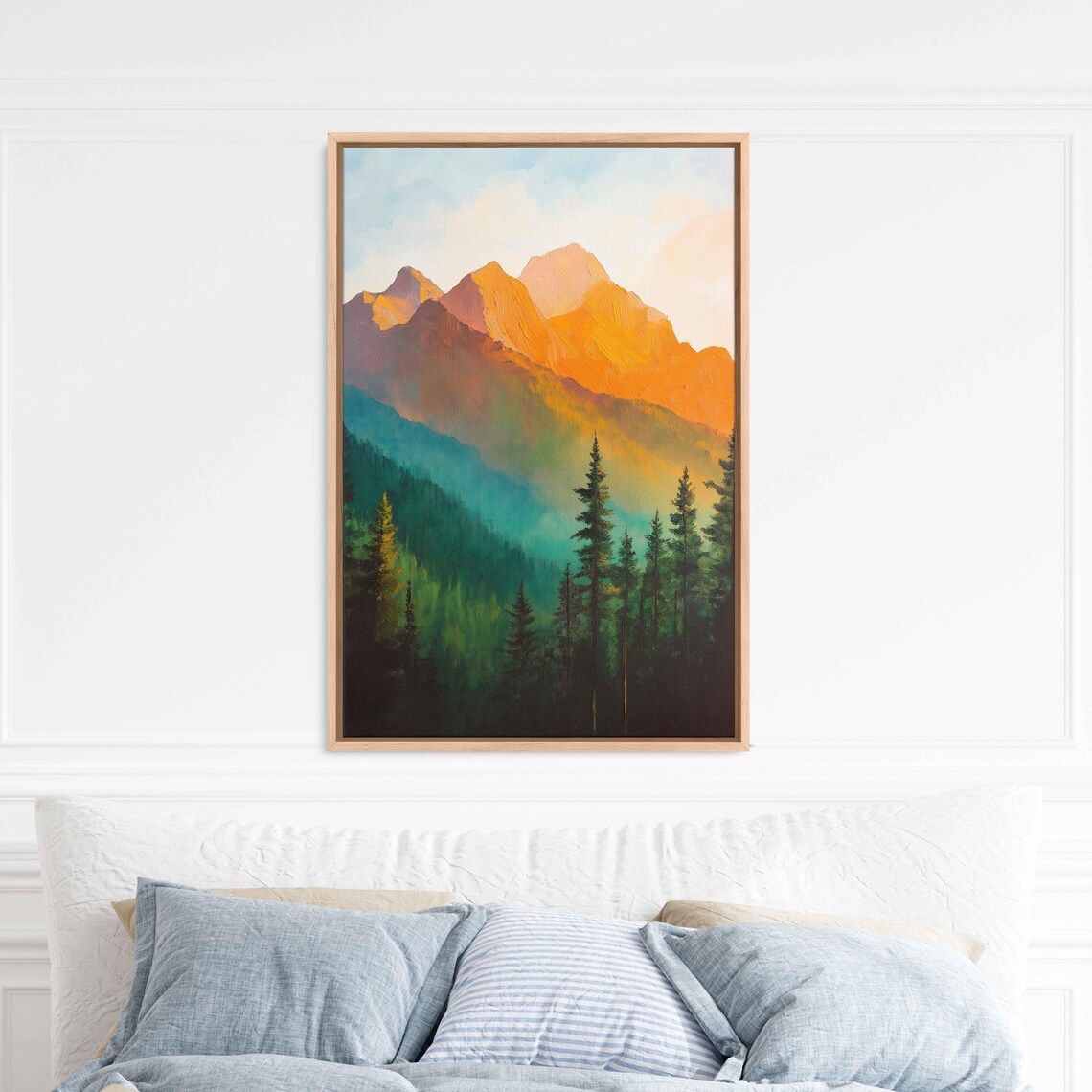 Majestic Rockies Wall Art Print Golden Hour Green Forests Mountain Landscape - Image 3