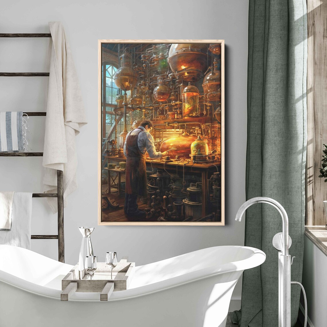 Steampunk Science Lab Experiments Wall Art Print - Image 2