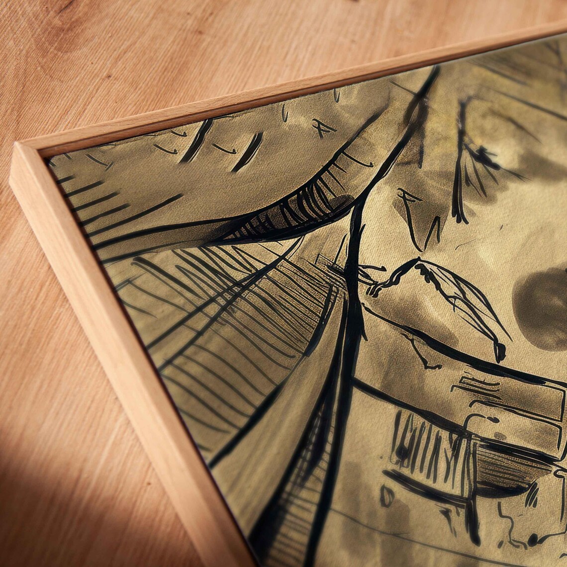 Funny Skeleton Taking Selfie With Smartphone In Ancient Crypt Ink Poster - Image 2