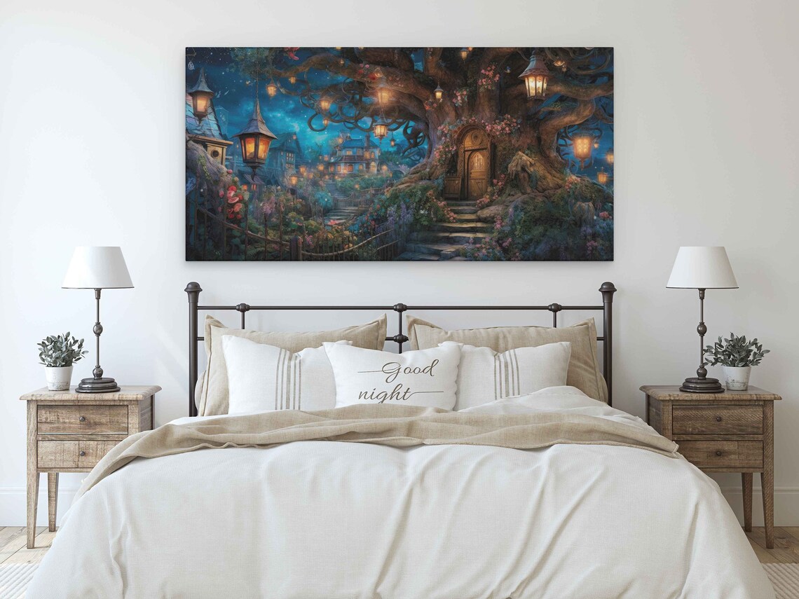 Whimsical Enchanted Treehouse Wall Art Poster - Image 3