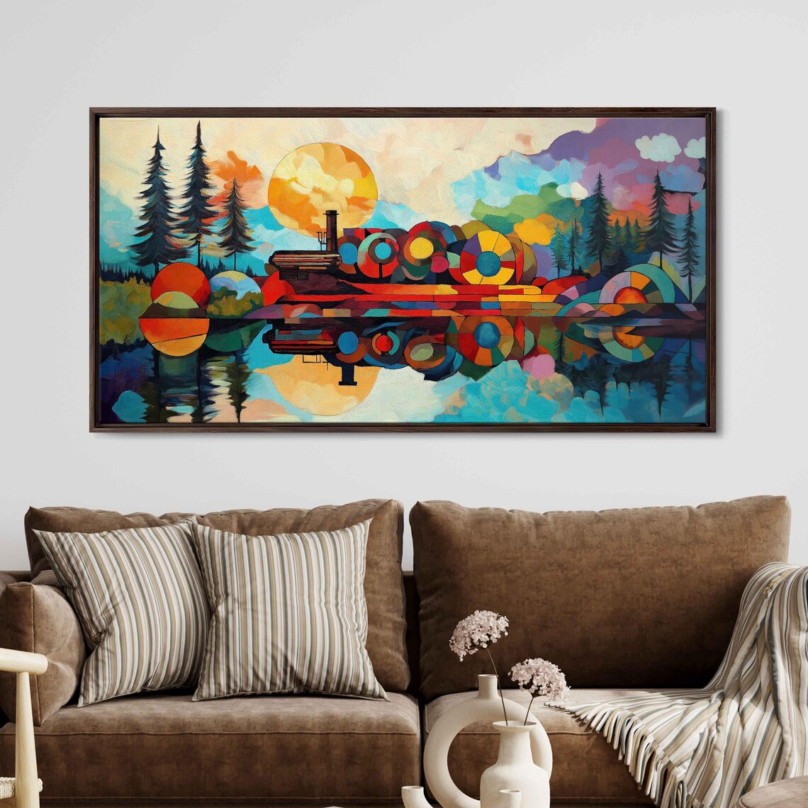 Abstract Engine Merging With Nature Wall Art Print