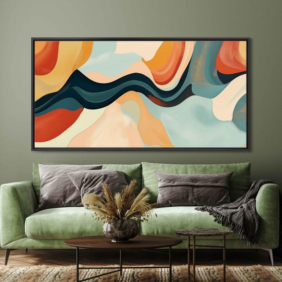 Abstract Design Wall Art Print Soothing Pastel Palette Modern Art Inspiration