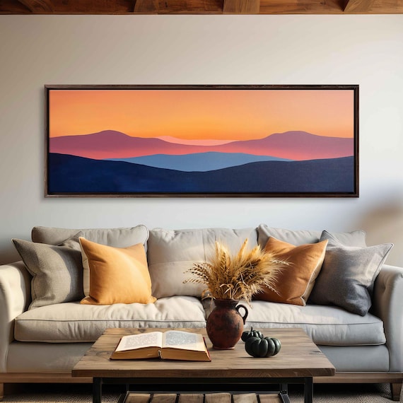 Minimalist Arizona Desert Sunset Wall Art Print Colorful Shapes Emotional Resonance