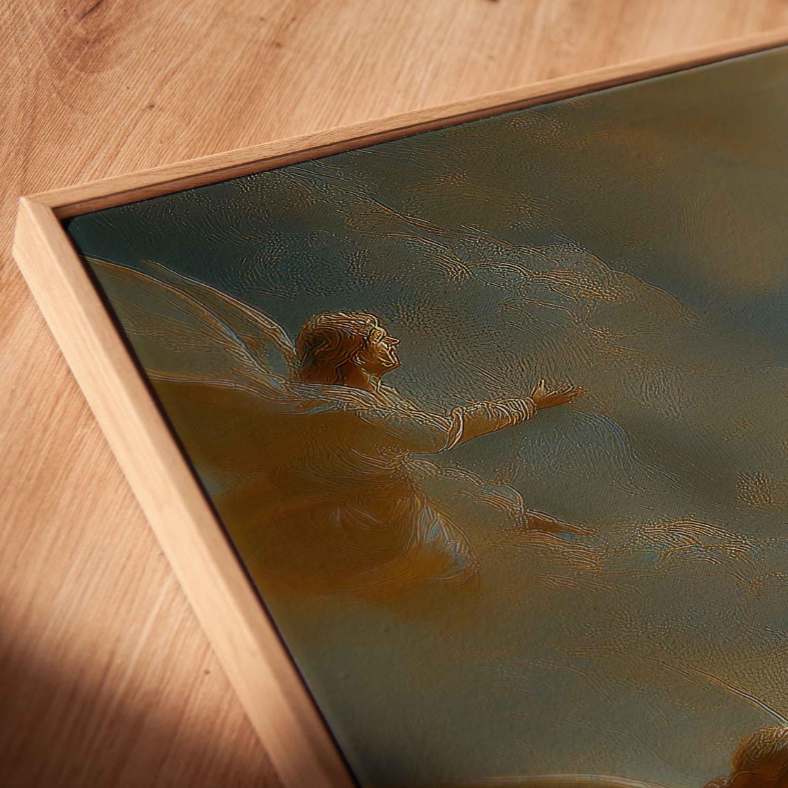 The Ascension Of Jesus With Angels In Soft Clouds Panoramic Art Poster - Image 2