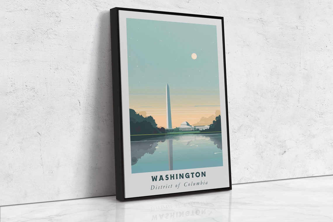 Washington DC National Mall Monument Memorial Reflection Poster - Image 2