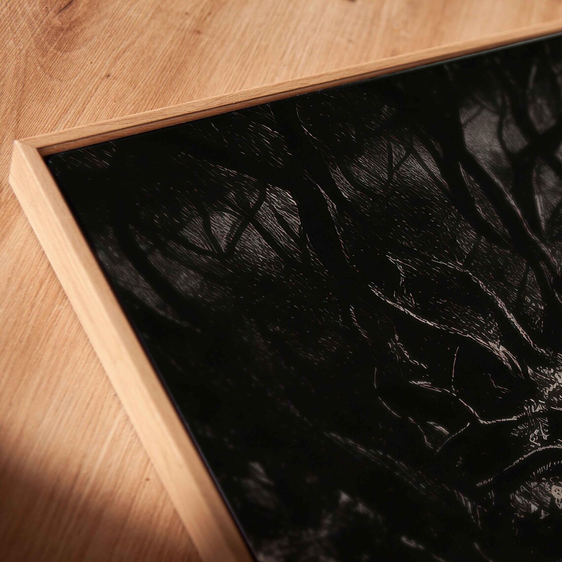 Gothic Lantern Lighting Creepy Trail Through Twisted Trees Night Poster - Image 2