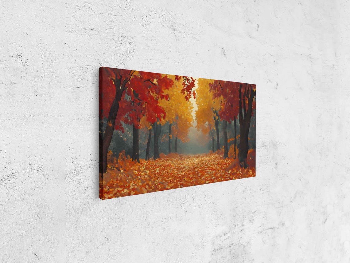 Autumn Forest Path Golden Red Leaves Fall Woodland Scenic Poster - Image 4