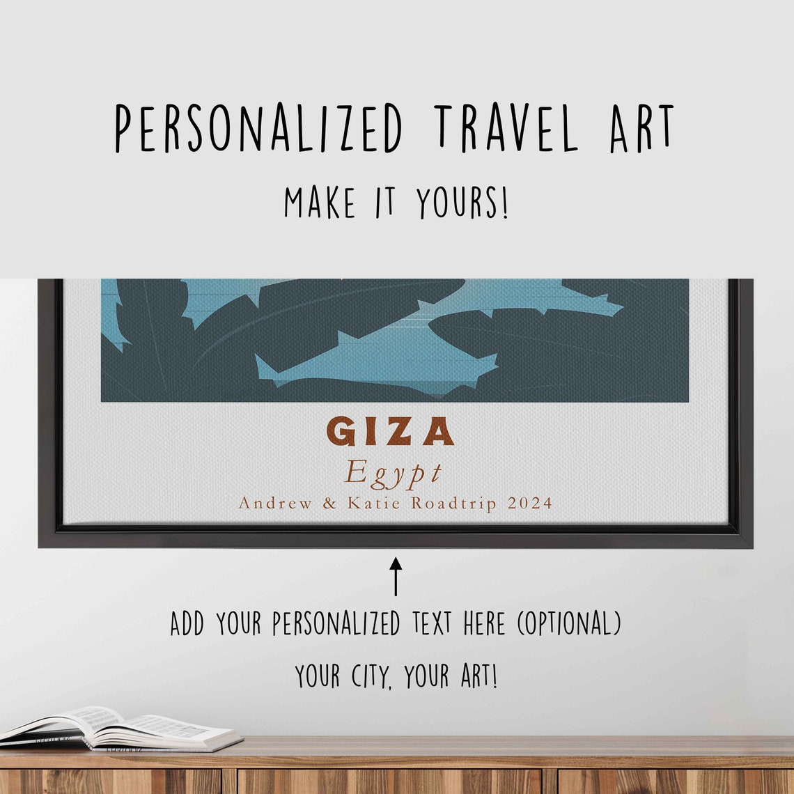 Giza Egypt Pyramids Sunset Palm Silhouette Desert Travel Poster - Image 4