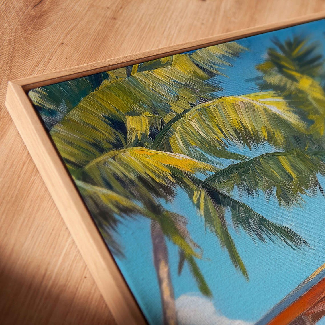 Colorful Surfboards At Beach Shack With Palm Trees Art Poster - Image 2