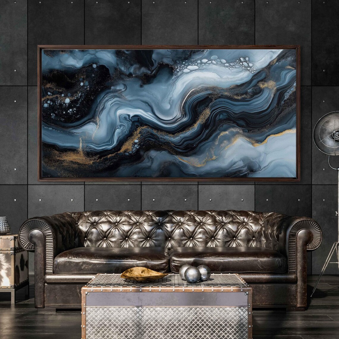 Abstract Acrylic Wall Art Print, Cool Blues