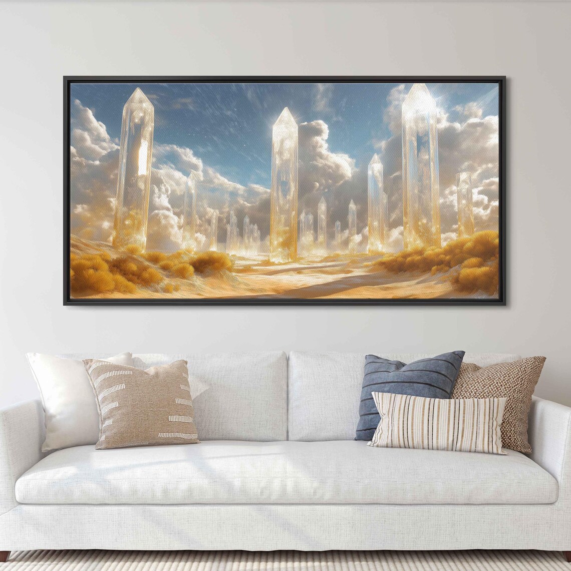 Colossal Crystal Pillars, Mystical Desert Landscape