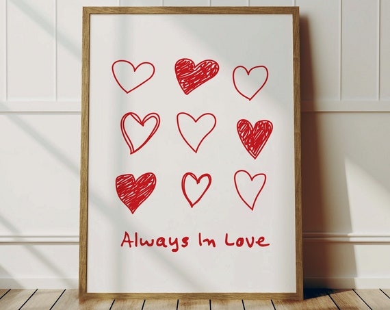 Always In Love Heart Print Minimalist Home Decor