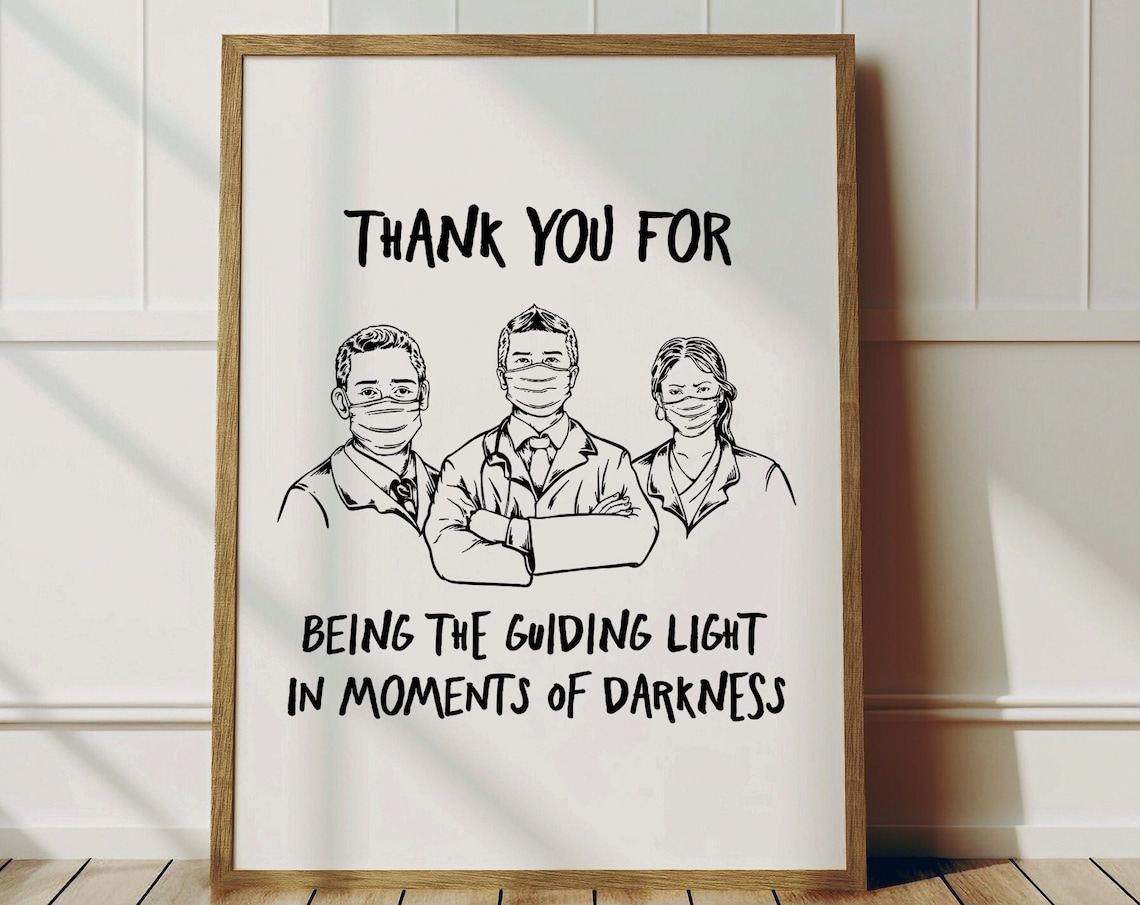 Thank You For Being Guiding Light Poster, Nurse Gift