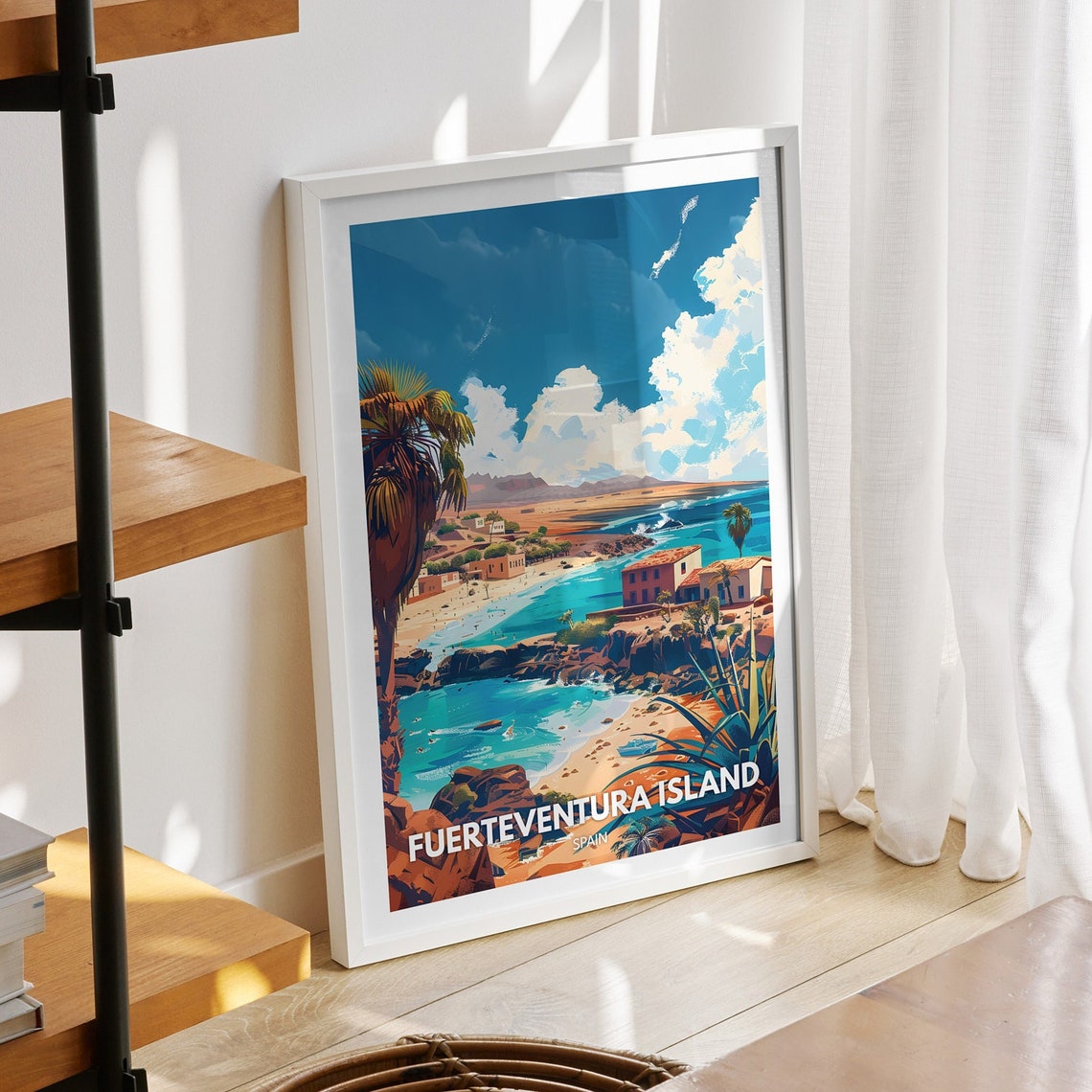 Fuerteventura Island Print Spain Fuerteventura Island Poster Spain Travel Poster Natural Island Wall Art Seaside Art Decor