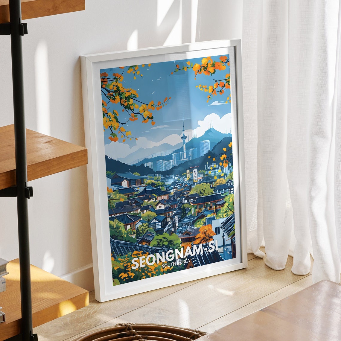 Seongnam Si Print South Korea Seongnam Si Travel Poster South Korea Travel Poster South Korea Cityscape Wall Art City Decor