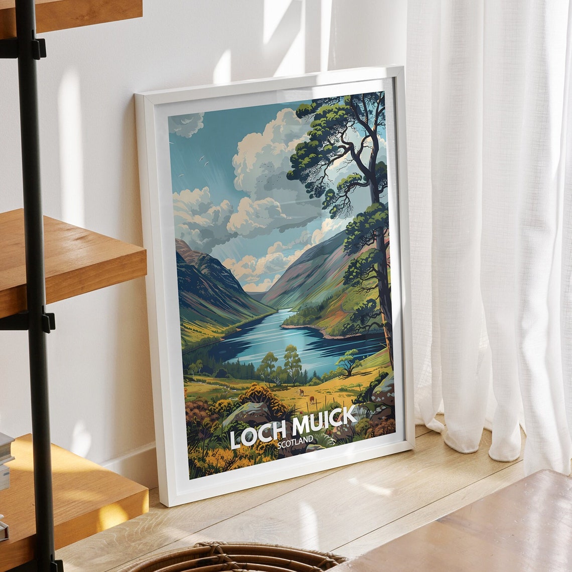 Loch Muick Print Scotland Loch Muick Poster Scotland Travel Poster Natural Lake Wall Art Lake View Art Decor Holiday Poster