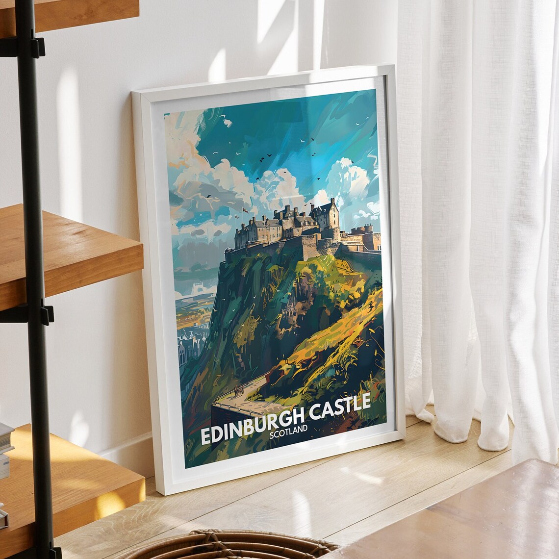 Edinburgh Castle Art Print Scotland Edinburgh Castle Poster Scotland Travel Art Poster United Kingdom Wall Art Scotland Art Decor