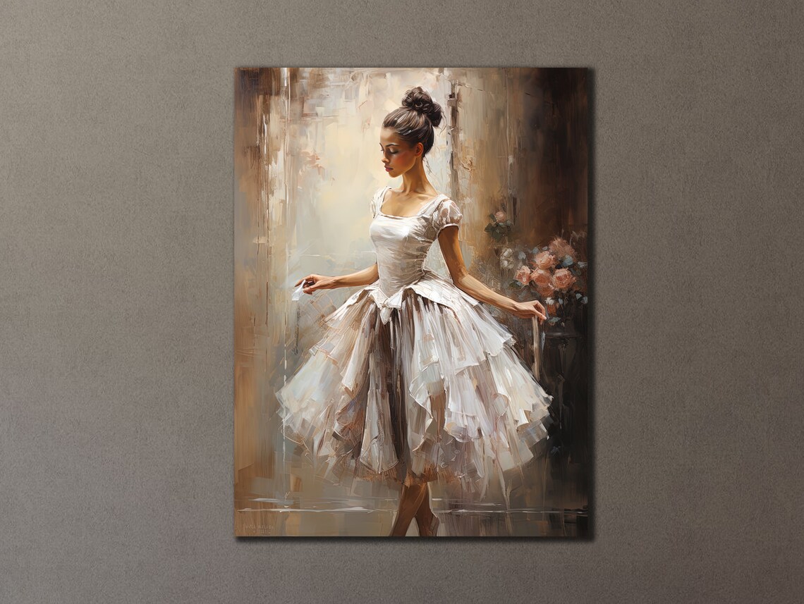 Ballerina Dance Art Print, Modern Wall Decor Gift For Her