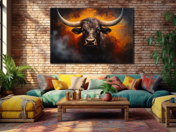 Bull Portrait Prints Wall Art Matador Bull Fighting Animal Poster Farmer Gifts Home Decor Art Prints Room Gift