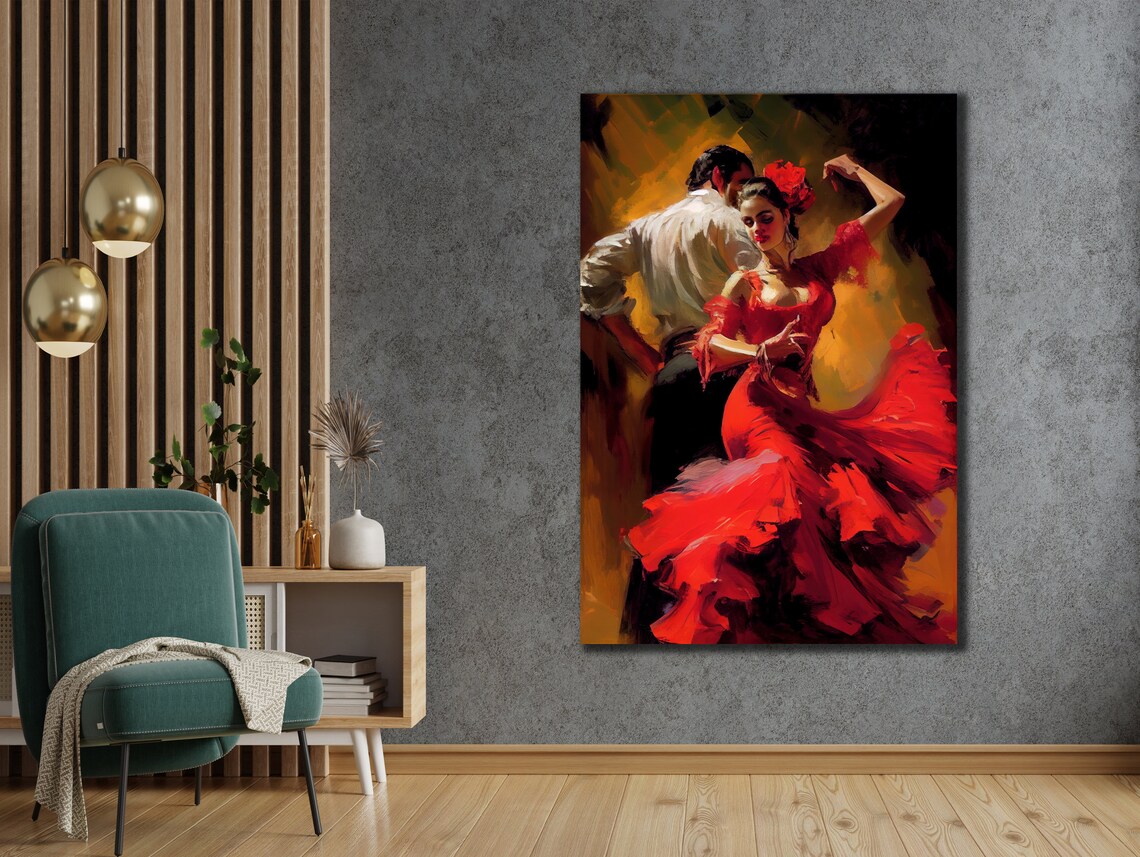 Flamenco Couple Dance Wall Art Print, Spain Style - Image 2