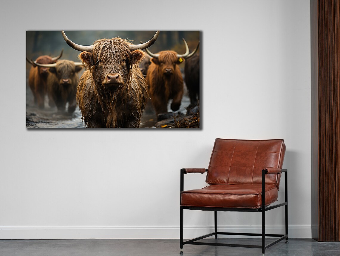 Highland Cow Painting, Scottish Animal Art Print - Image 2