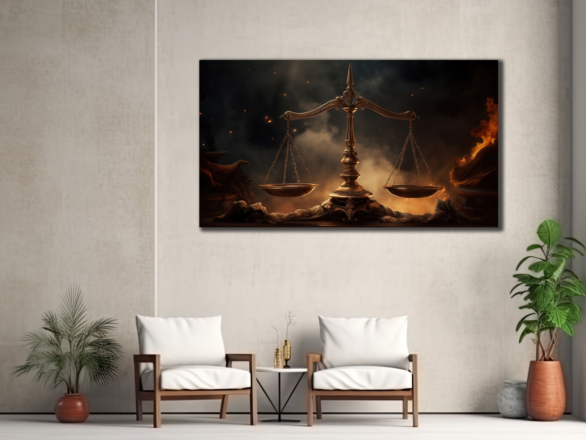 Scales Of Justice Art Lawyer Office Wall Decor Print Wall Art Gift For Lawyer Lawyer Gifts Balance Of Justice Painting On - Image 3