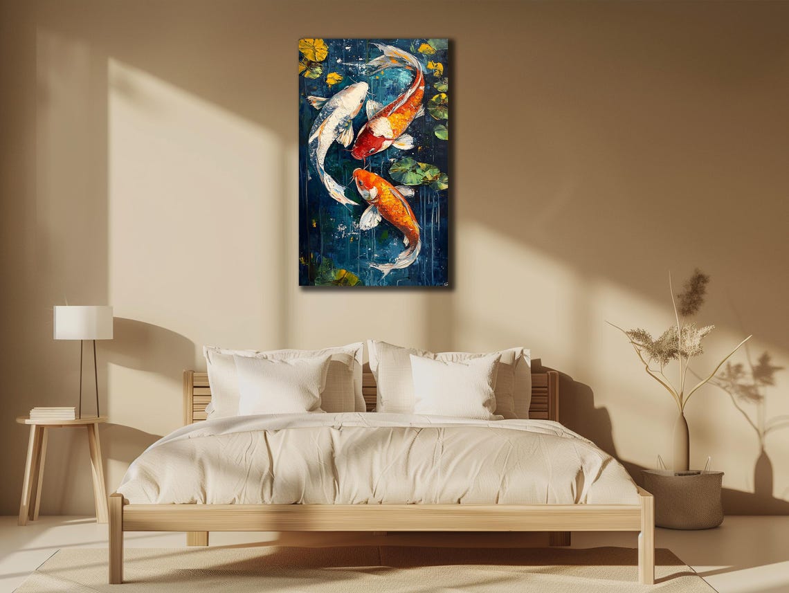 Koi Fish Art Print For Bedroom Decor Colorful Fishes Wall Decor Sea Painting Animal Print On Underwater Life Painting Art - Image 3