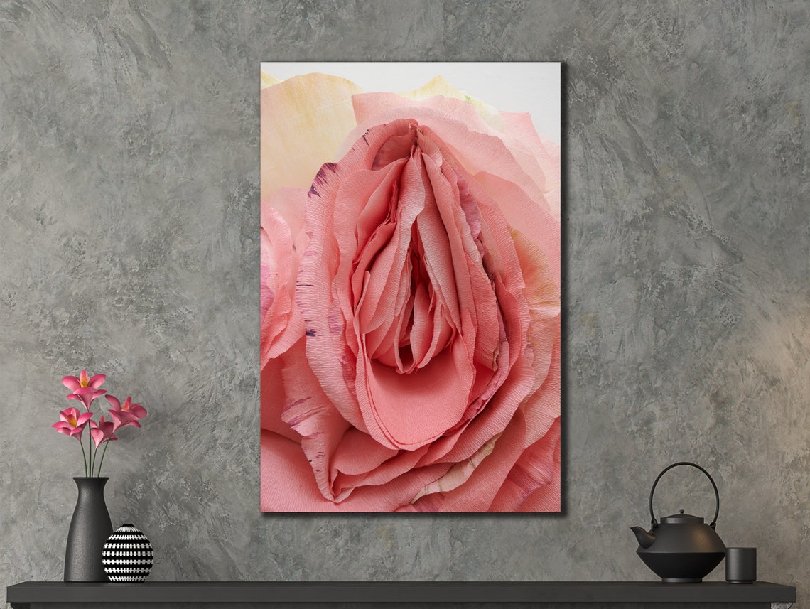 Pink Rose Vagina Art Vagina Figure Wall Art Erotic Bedroom Wall Decor Vagina Printing Art Sexy Poster Ready To Hang - Image 2