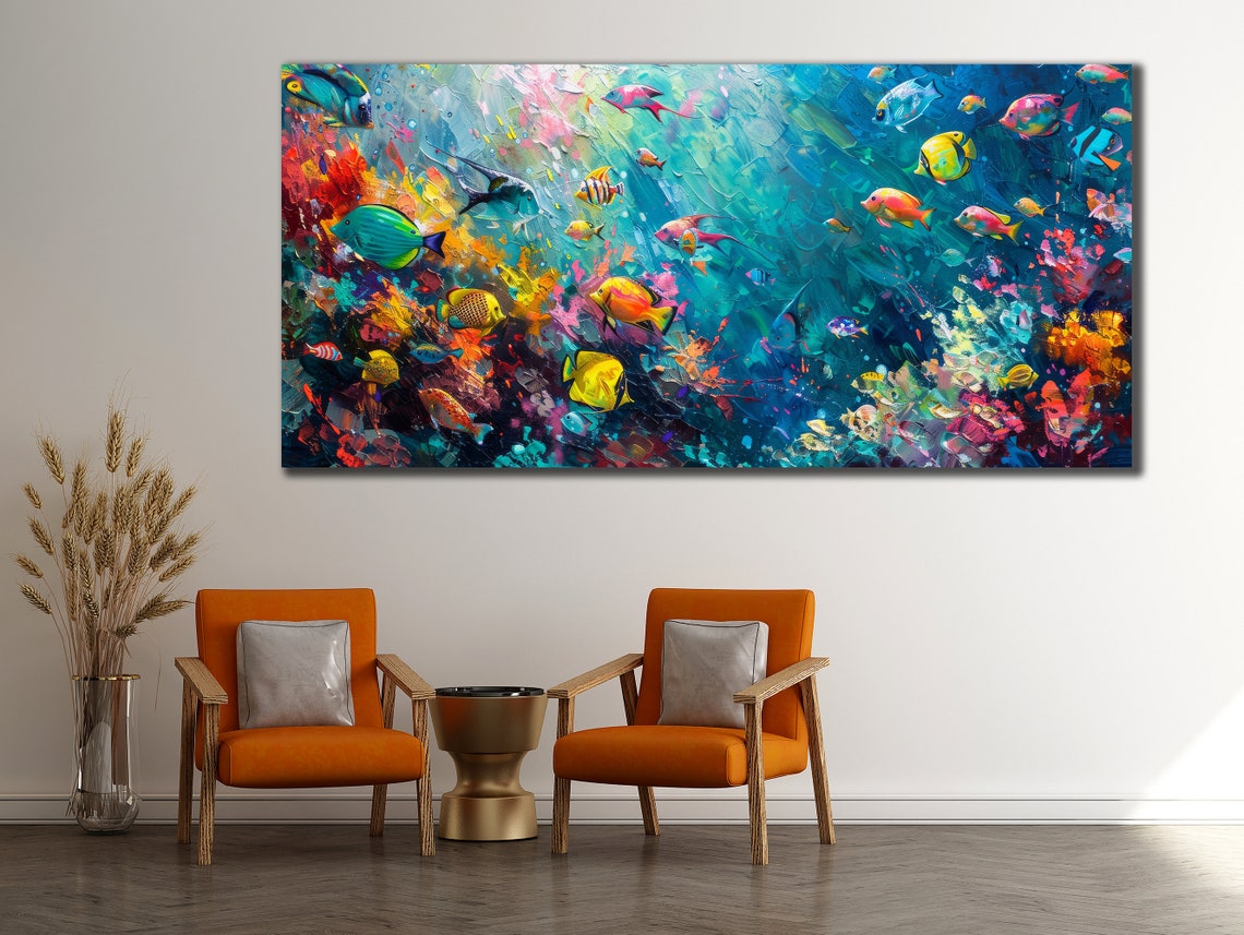 Tropical Fish Coral Reef Underwater Vibrant Ocean Life Wall Poster - Image 3