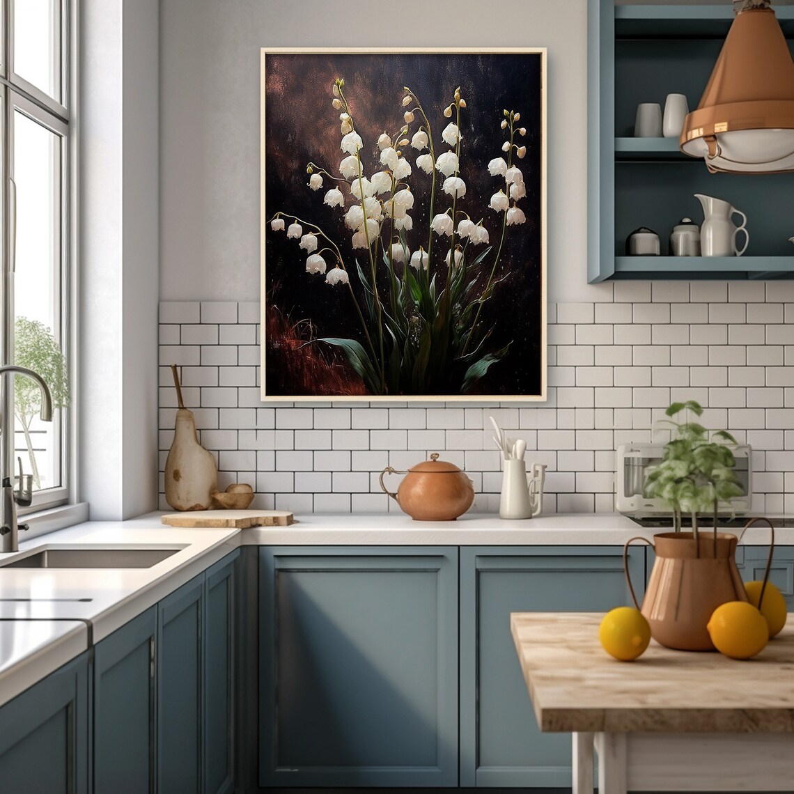 Lilies Of The Valley Dark Moody Floral Art Print - Image 5
