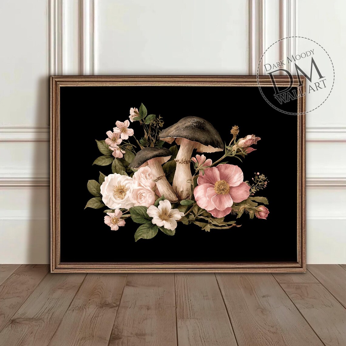 Witchy Mushroom Gothic Halloween Art Print