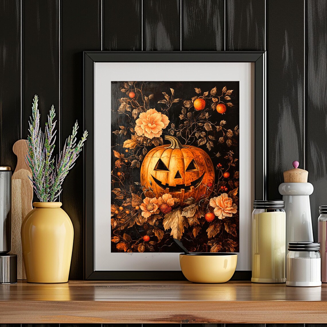 Jack O' Lantern Pumpkin Vintage Halloween Art Print - Image 2
