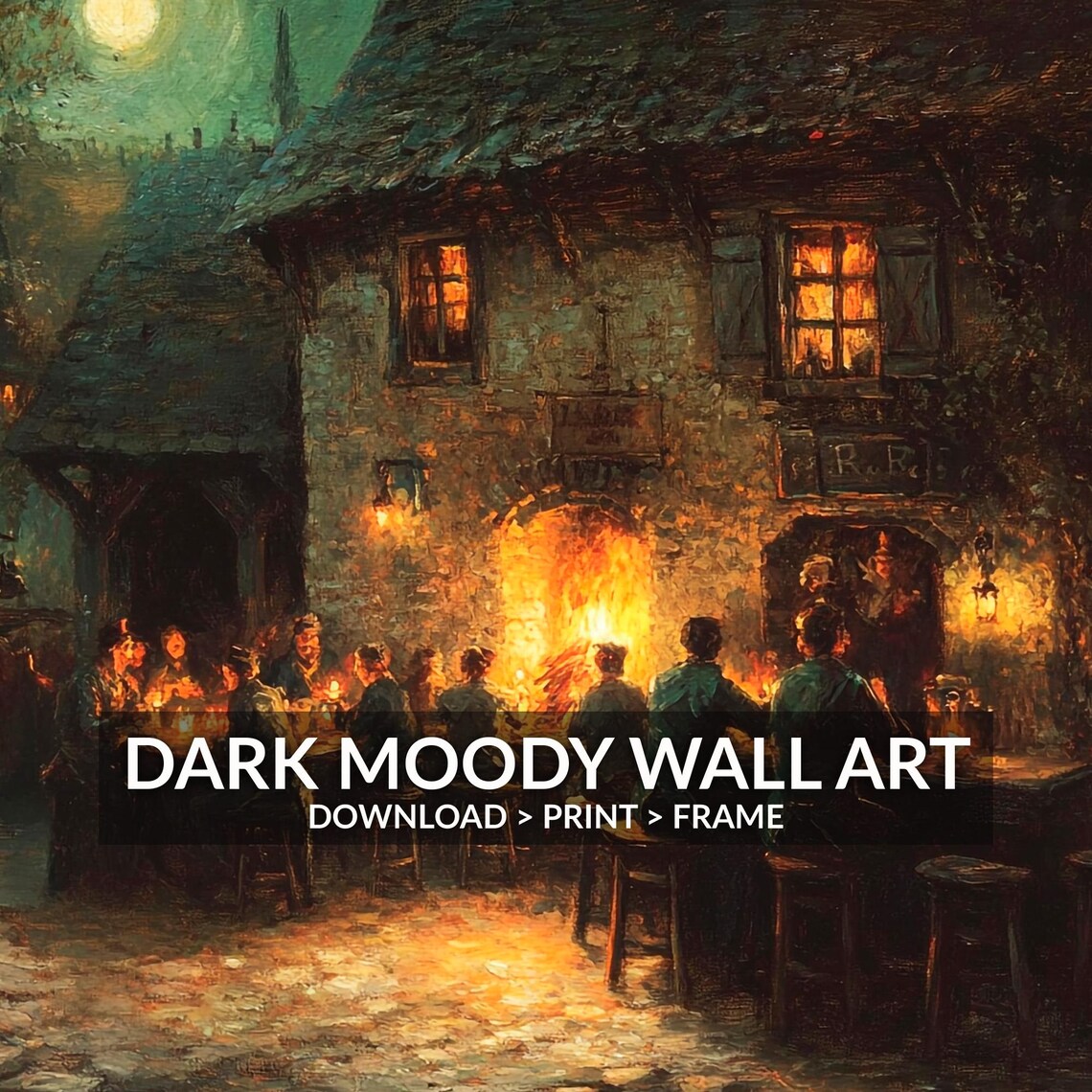 Dark Moody Irish Pub Vintage Ireland Art Print - Image 6
