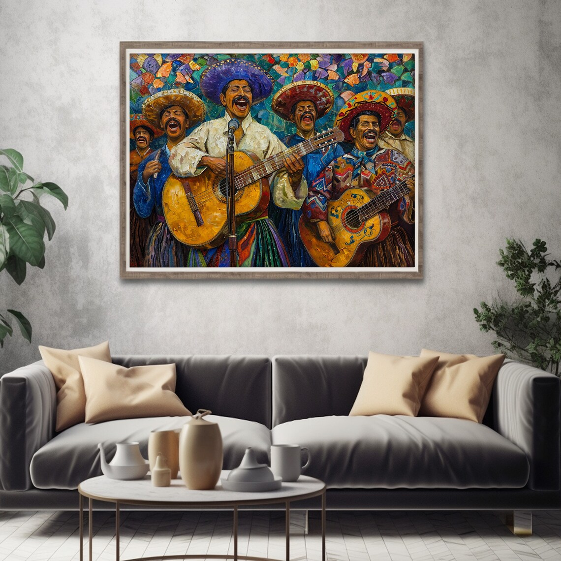 Colorful Mariachi Band Sombreros Guitars Mexican Folk Music Poster - Image 4