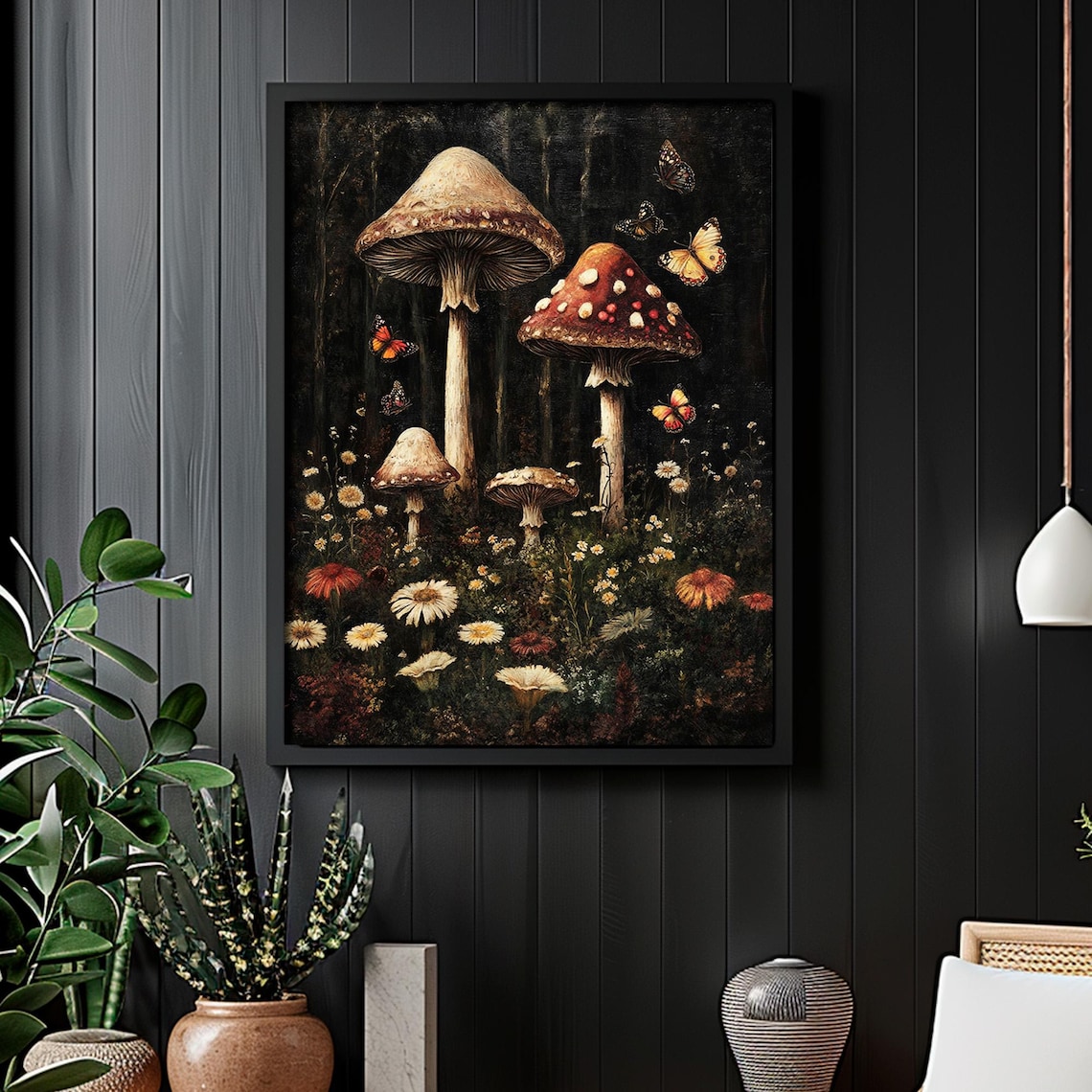 Mushroom Art Print, Dark Cottagecore Decor - Image 4