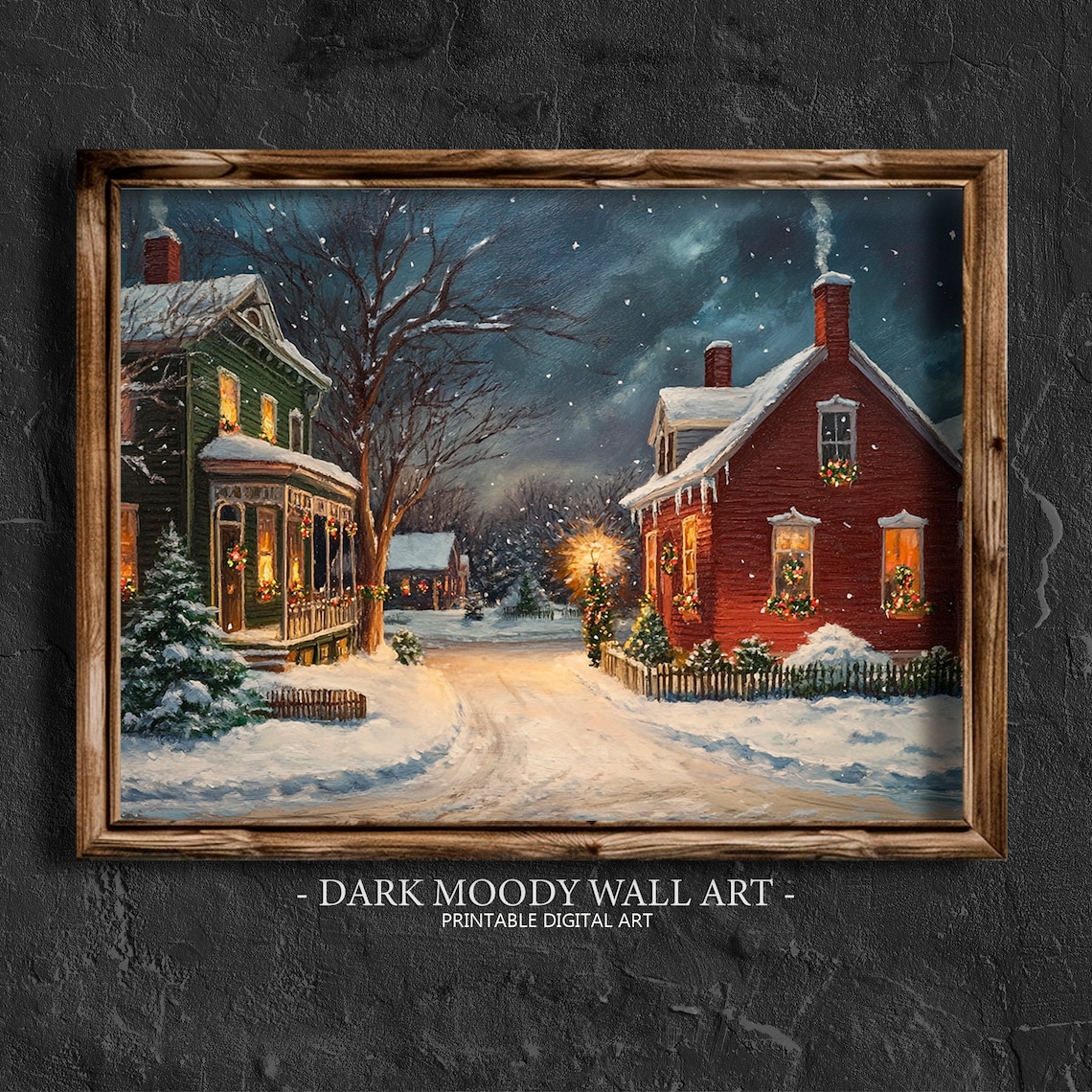 Christmas Town Vintage Christmas Village Art Print