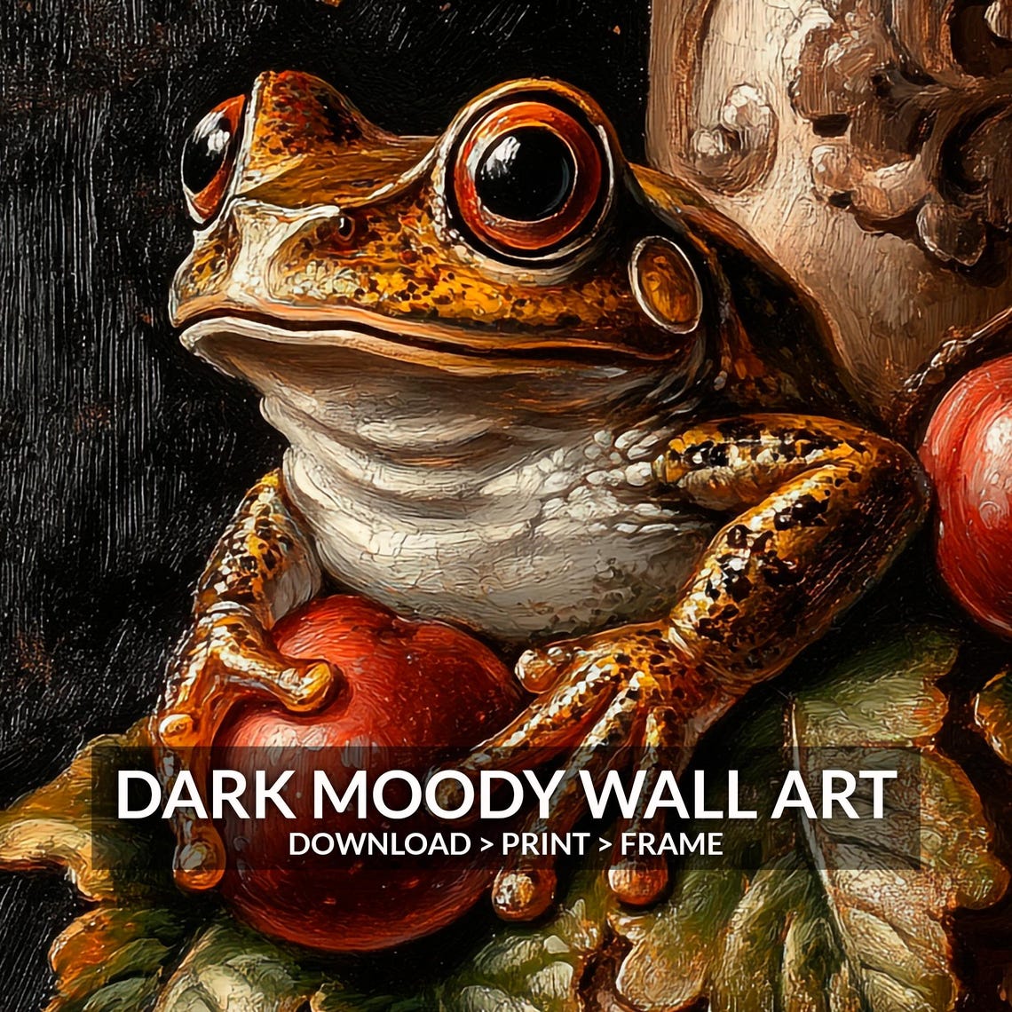 Frog Dark Cottagecore Print Dark Academia Decor Gothic Toad Wall Art Botanical Witchy Wall Art Dark Moody Wall Art - Image 6